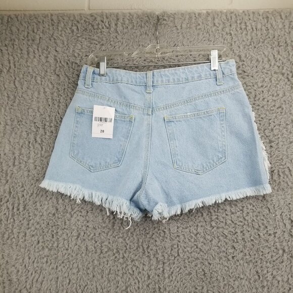 Forever 21 Shorts Women's 28 Button Fly Light Blue 100% Cotton High Rise *NWT* - Picture 8 of 8
